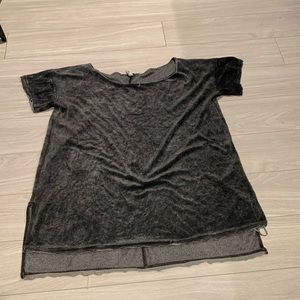 Free people gray grey velvet velour tunic large L